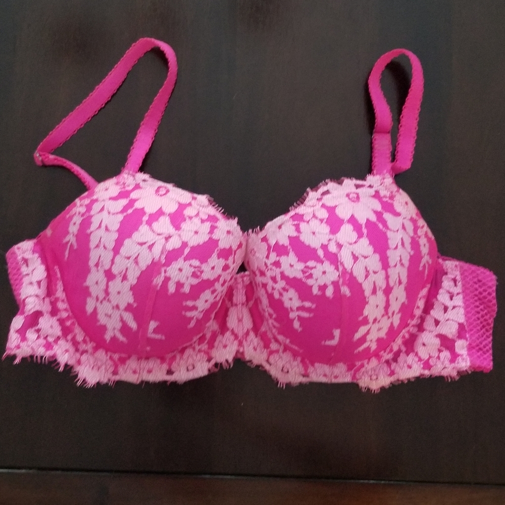 Victoria's Secret hot pink lace bra 34D